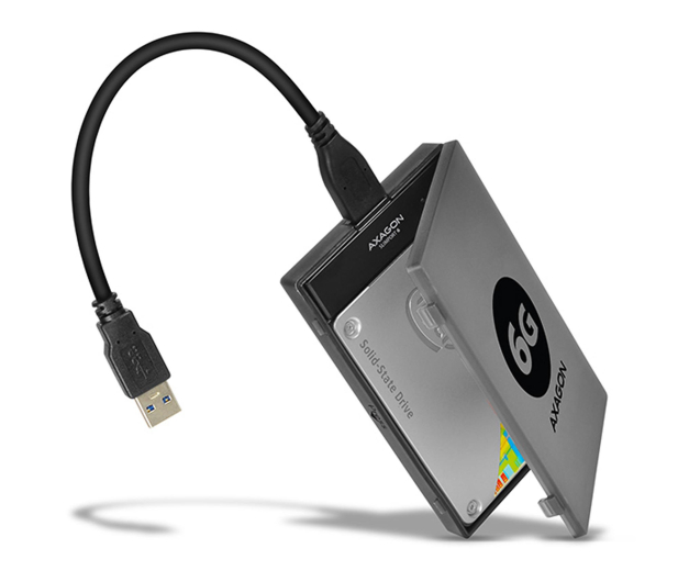 AXAGON ADSA-1S6 Adapter USB 3.0 - SATA 6G do szybkiego przyłączenia 2.5" SSD/HDD, z pudełkiem - 1353412 - zdjęcie 2